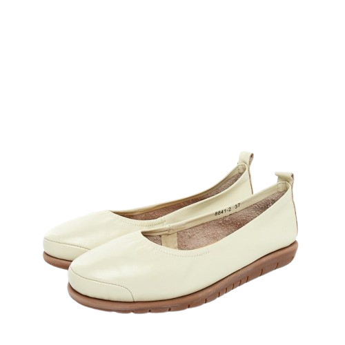 Barani Leather Pumps/Ballet Flats 8841-2 - Bone