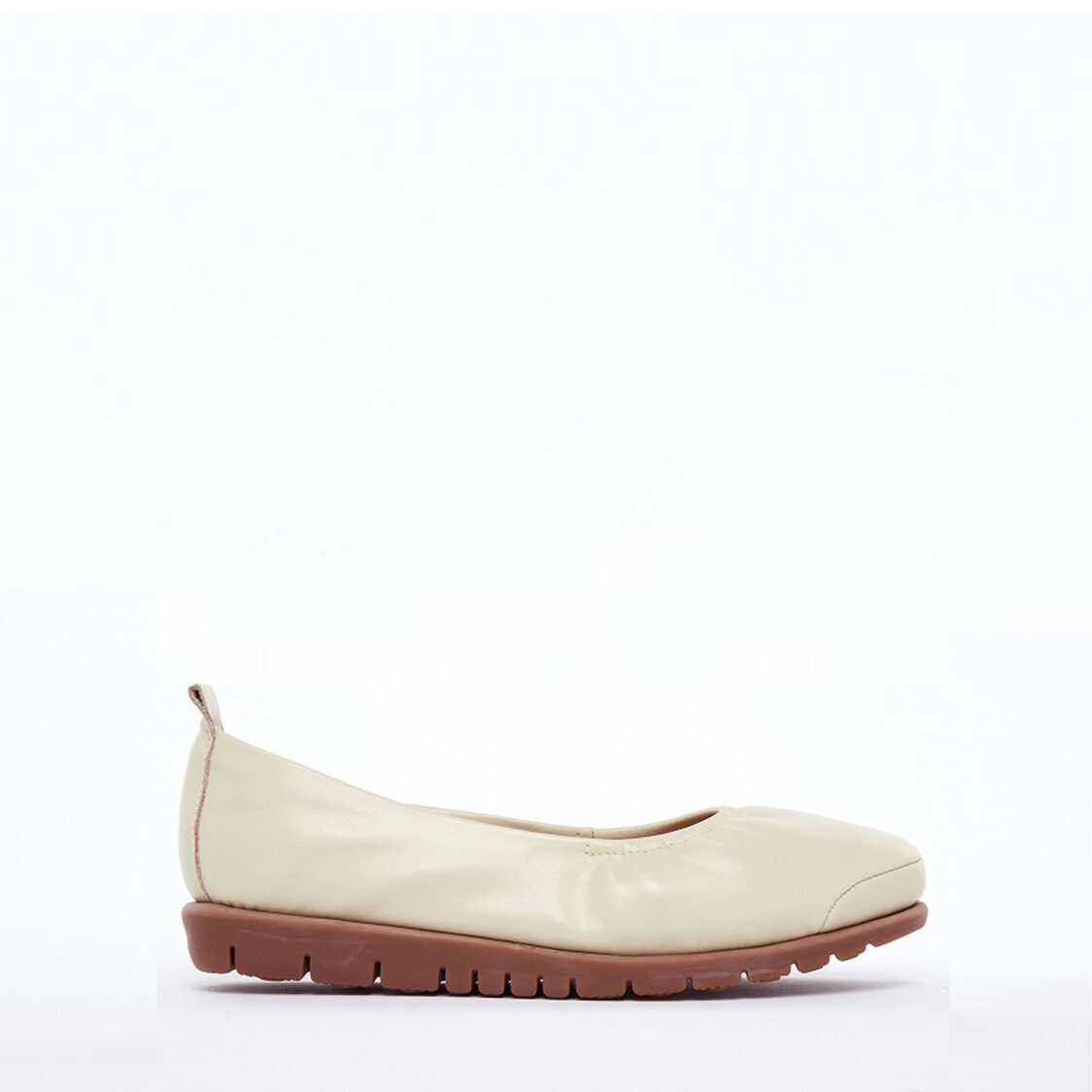 Barani 8841-2 Leather Pumps/Ballet Flats (Bone)