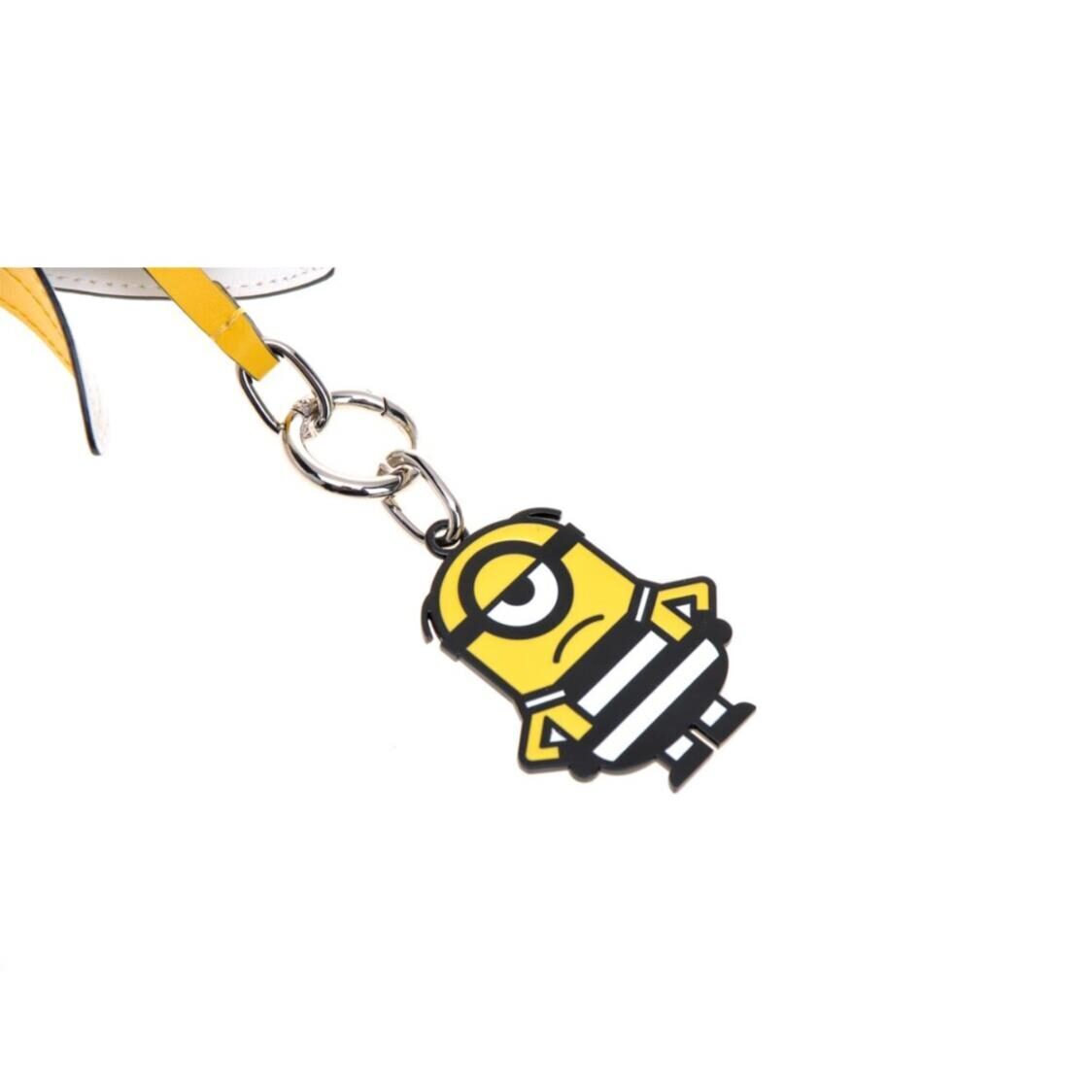 Fion Minions Jacquard with Leather Handbag Charms-Banana - FEASIMV001YLWBLKZZ