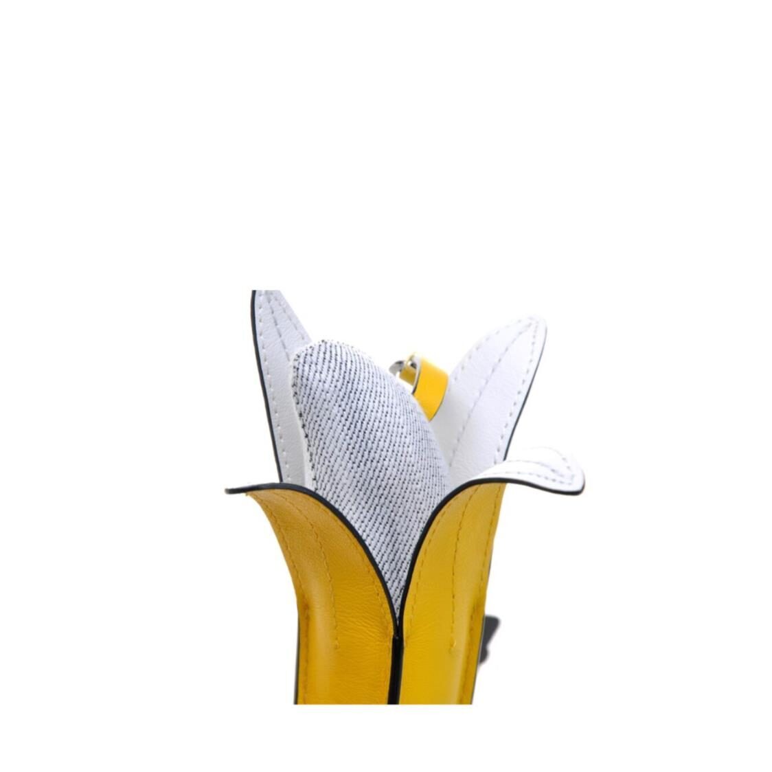 Fion Minions Jacquard with Leather Handbag Charms-Banana - FEASIMV001YLWBLKZZ