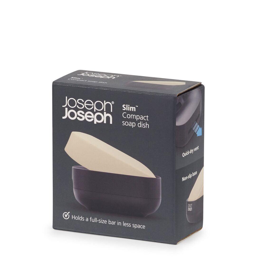 Joseph-Joseph Slim Compact Matt Black Soap Dish