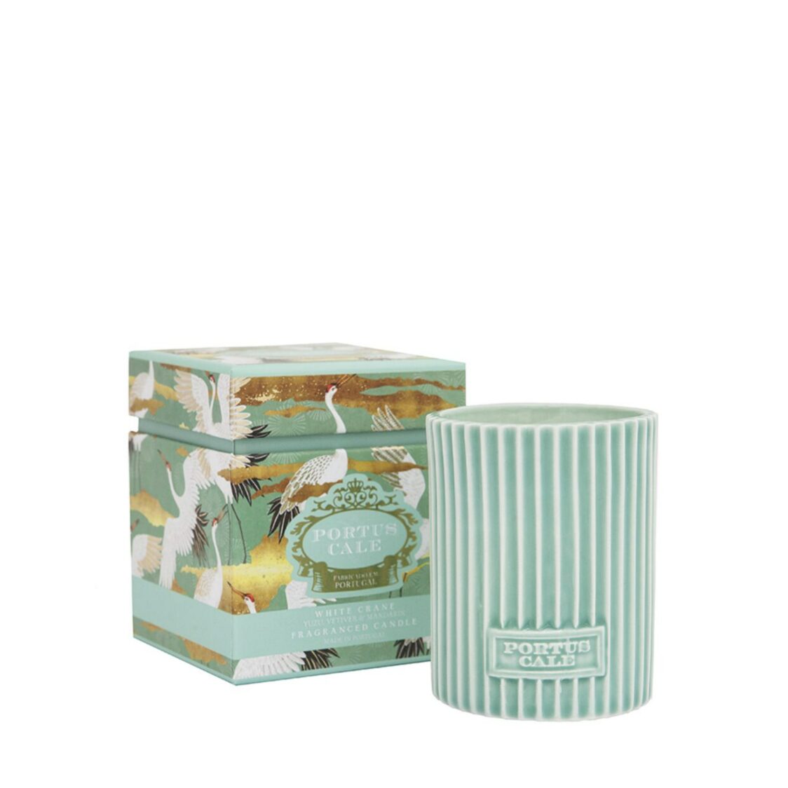 Portus Cale White Crane Candle