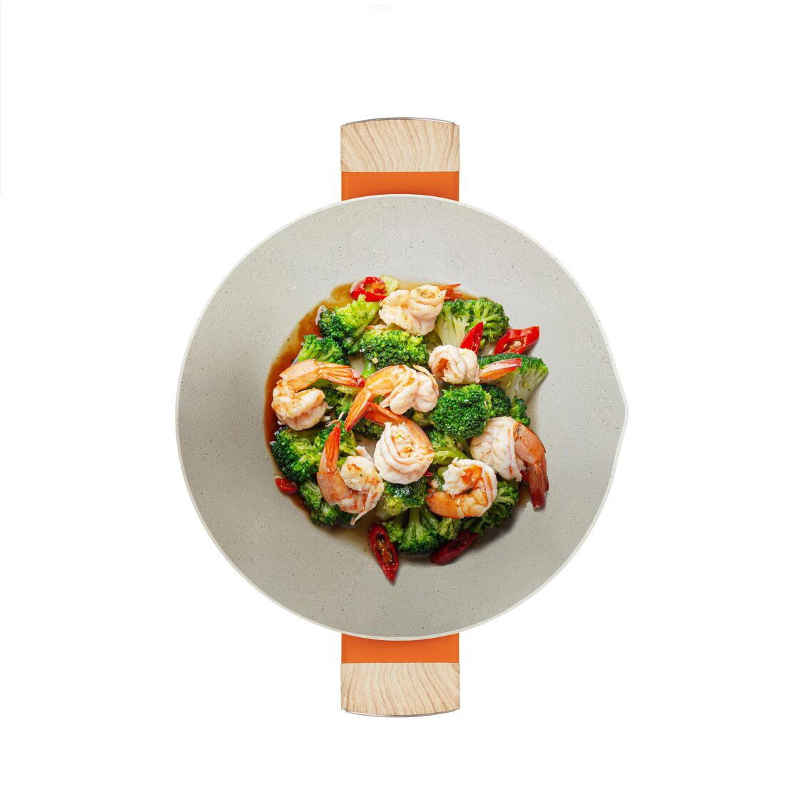 Endo Botanical 34cm IH Non-stick Wok With Glass Lid (E-BOT-34W)