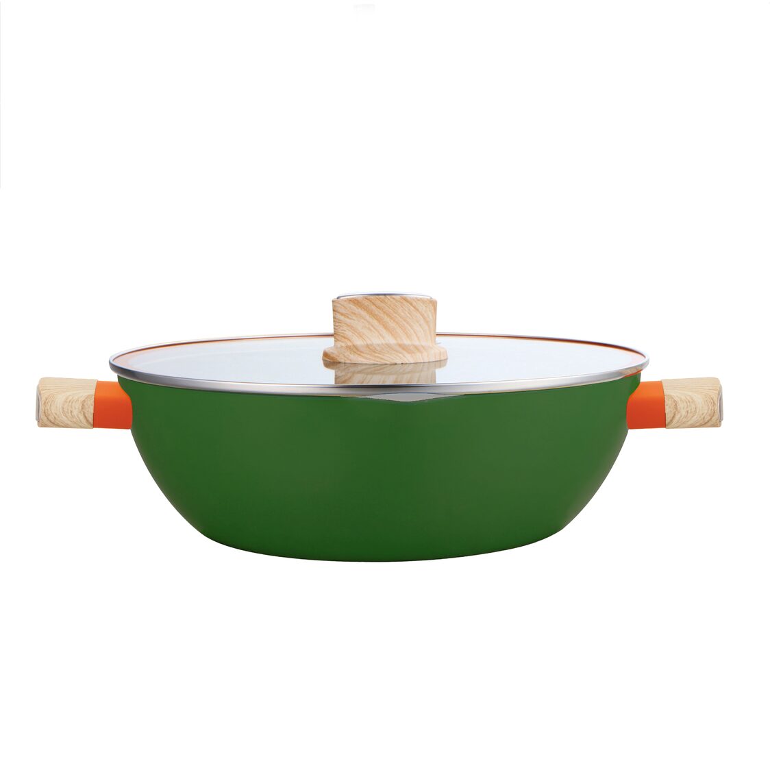 Endo Botanical 34cm IH Non-stick Wok With Glass Lid (E-BOT-34W)