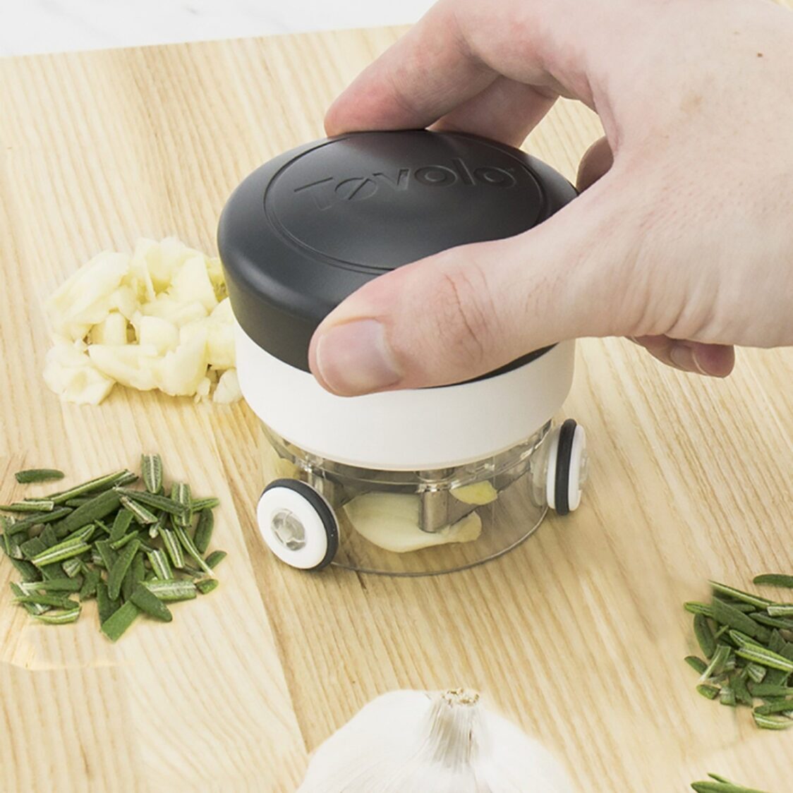 Tovolo Chop N Spin Mini Chopper Charcoal