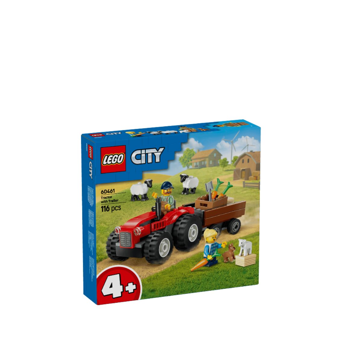 Lego City Red Farm Tractor with Trailer & Sheep 60461