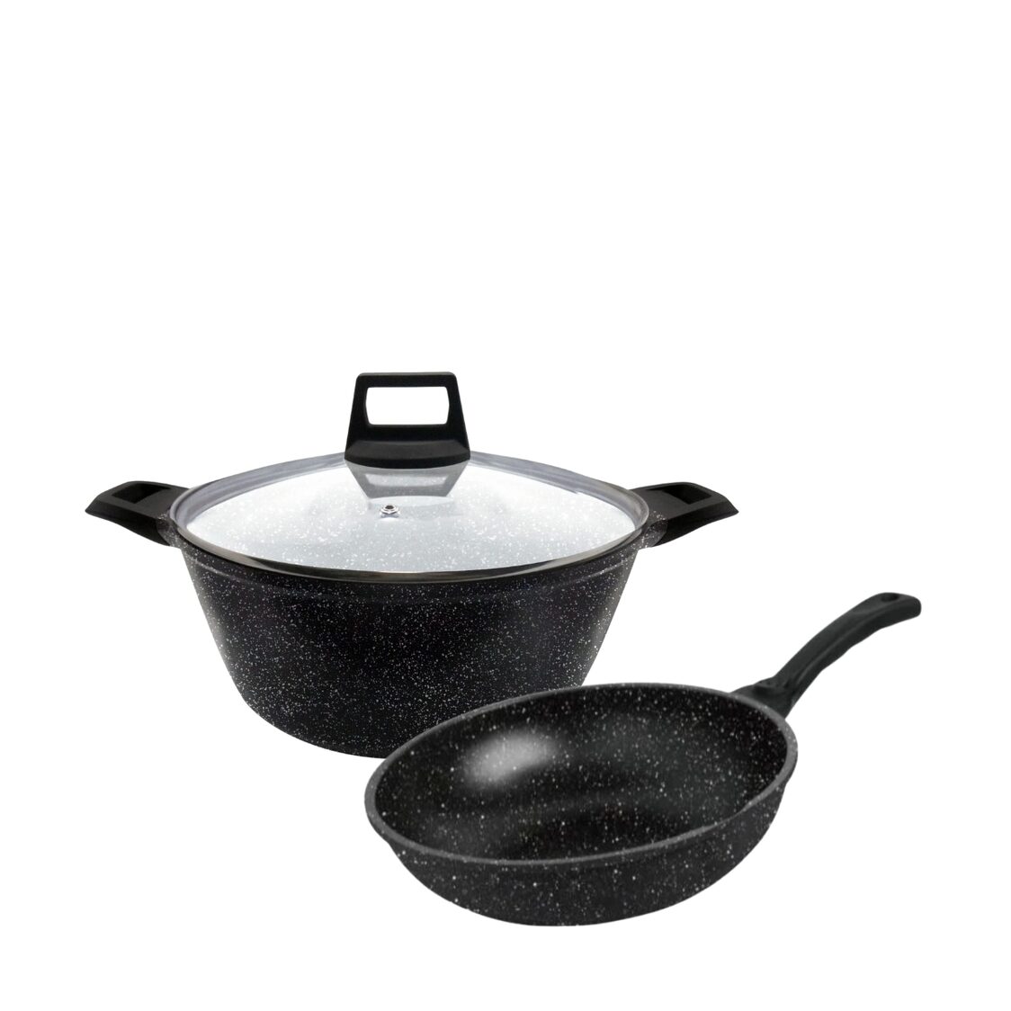 La Gourmet Shogun Senjo Marble 20cm Casserole + 20cm Open Wok Bundle Deal