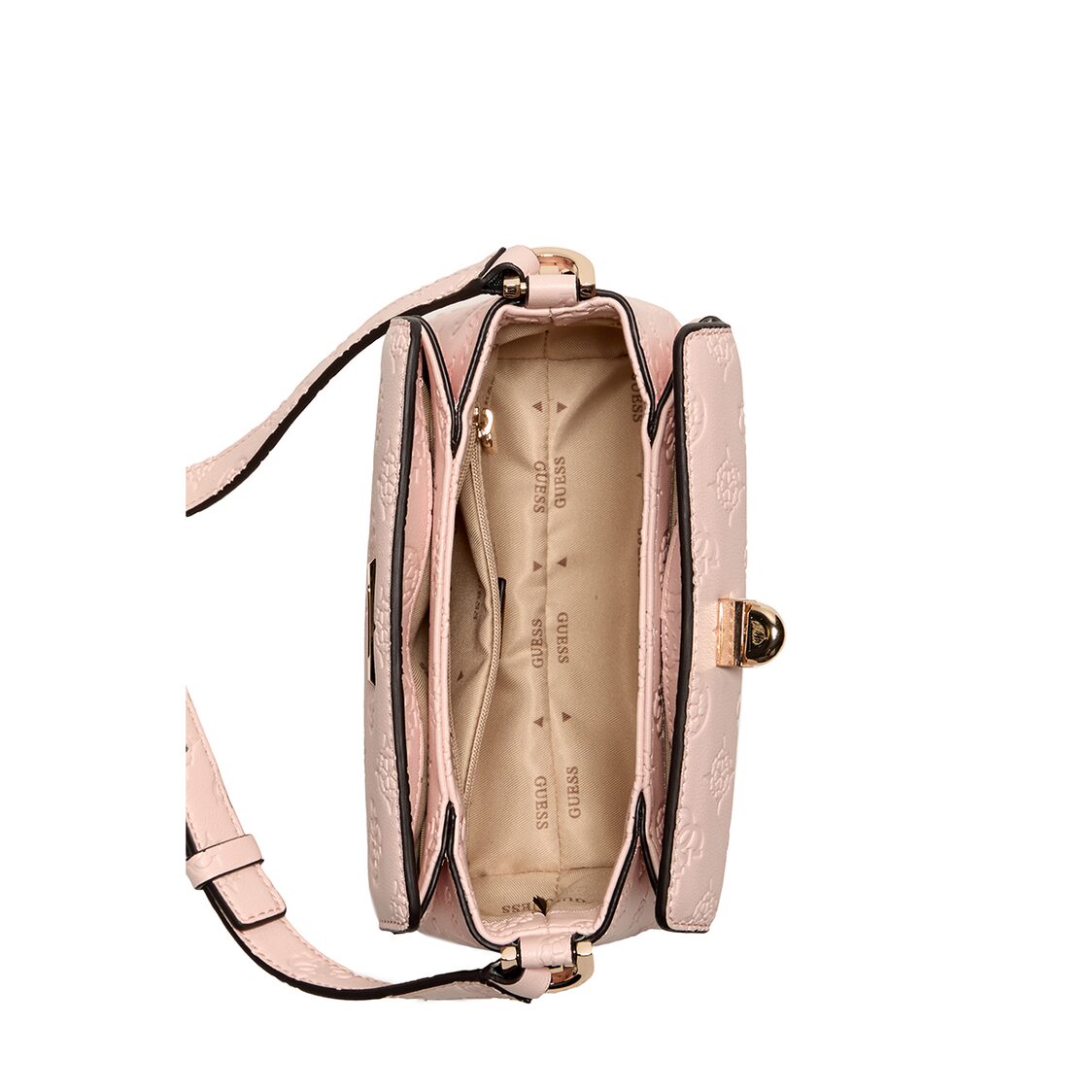 Guess Phoebe Mini Crossbody Bag - Rose Water Logo