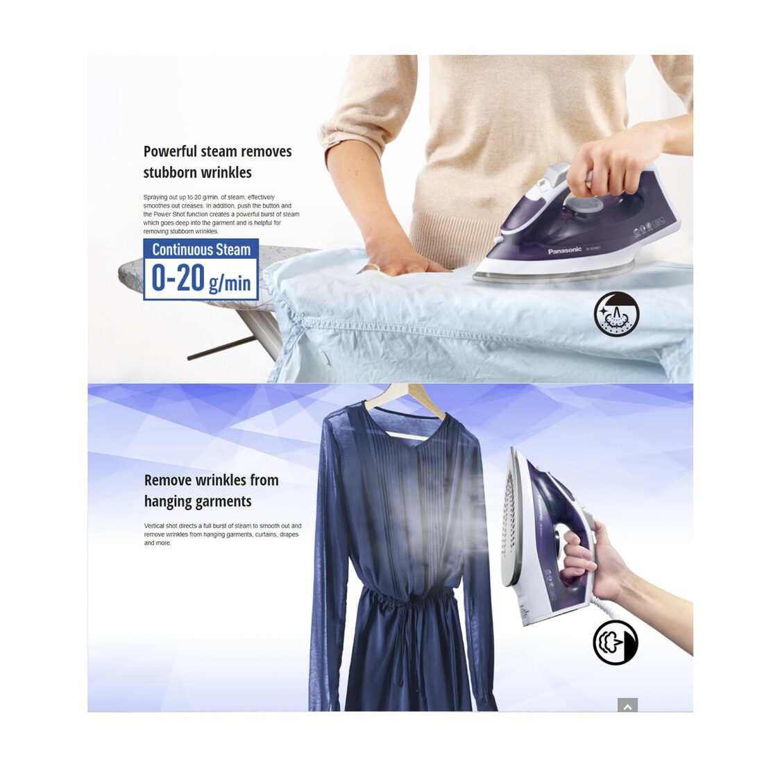 Panasonic Electric Steam Iron 1800W - Violet (NI-M300TVSH)