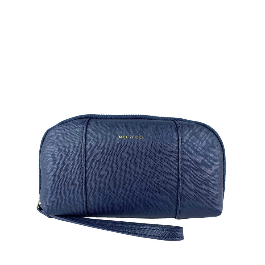 Mel&Co Saffiano-Effect Loop Handle Zip-Around Wristlet Pouch