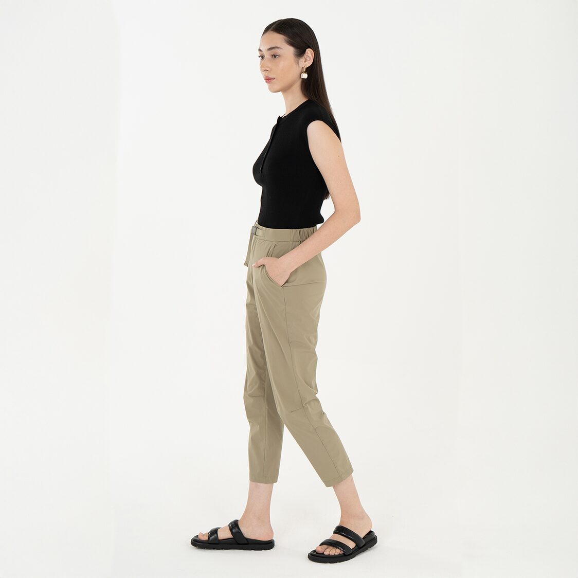 K/Woods Ice Cool Urban Belted Pants in Khaki