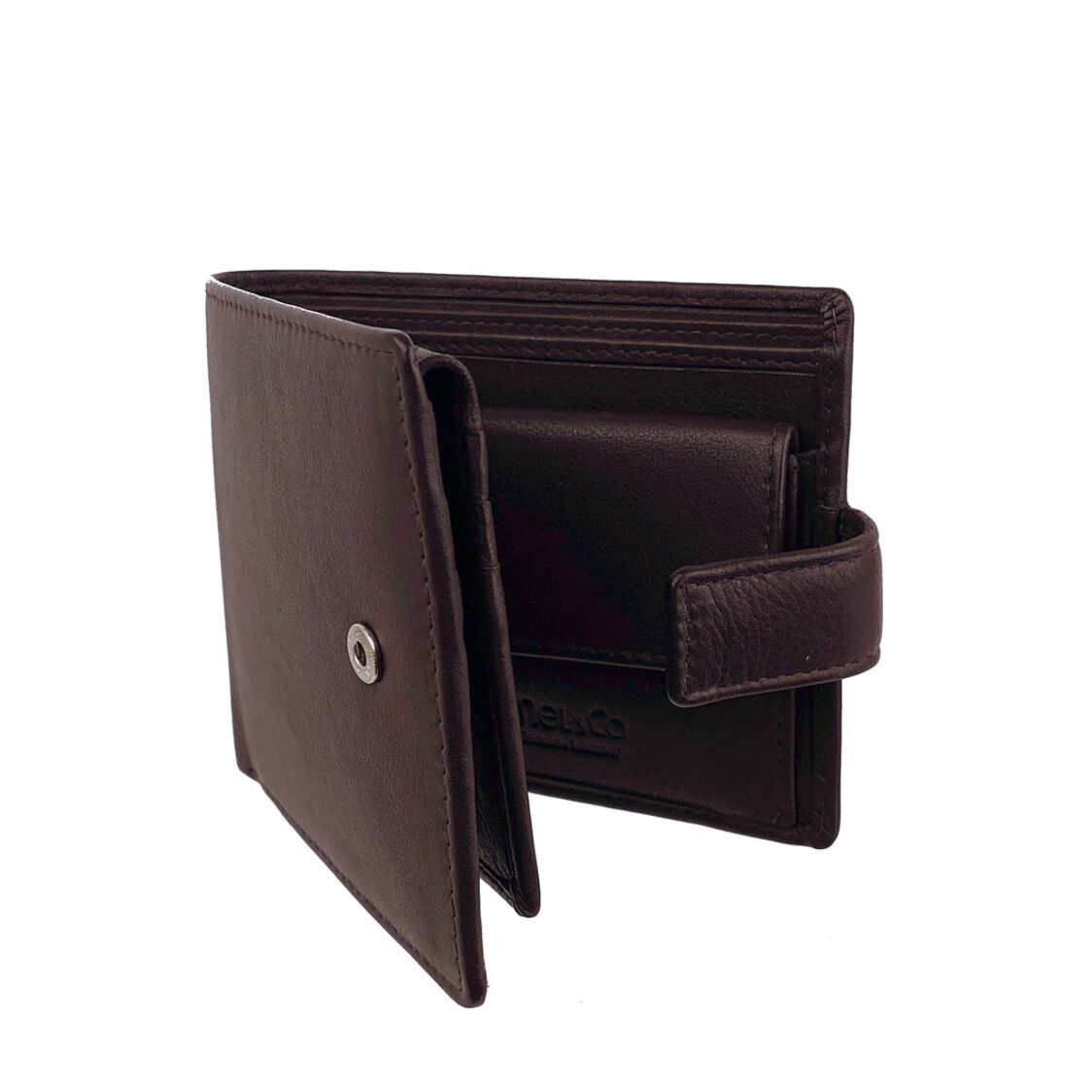 Mel&Co Genuine Leather Bi-Fold With Snap Closure
