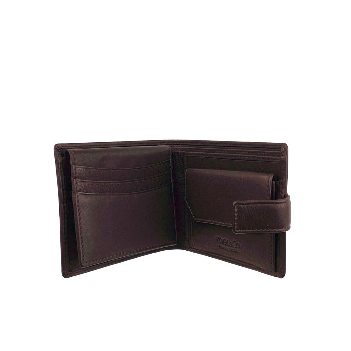 Mel&Co Genuine Leather Bi-Fold With Snap Closure
