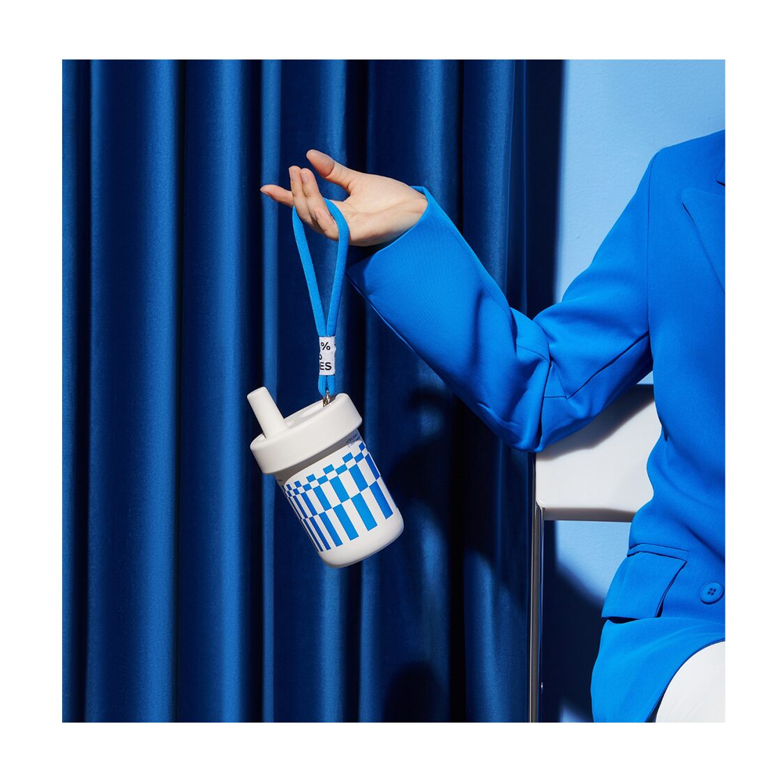 Chako Lab 485ml Thermos Bobo Cup Blue/White