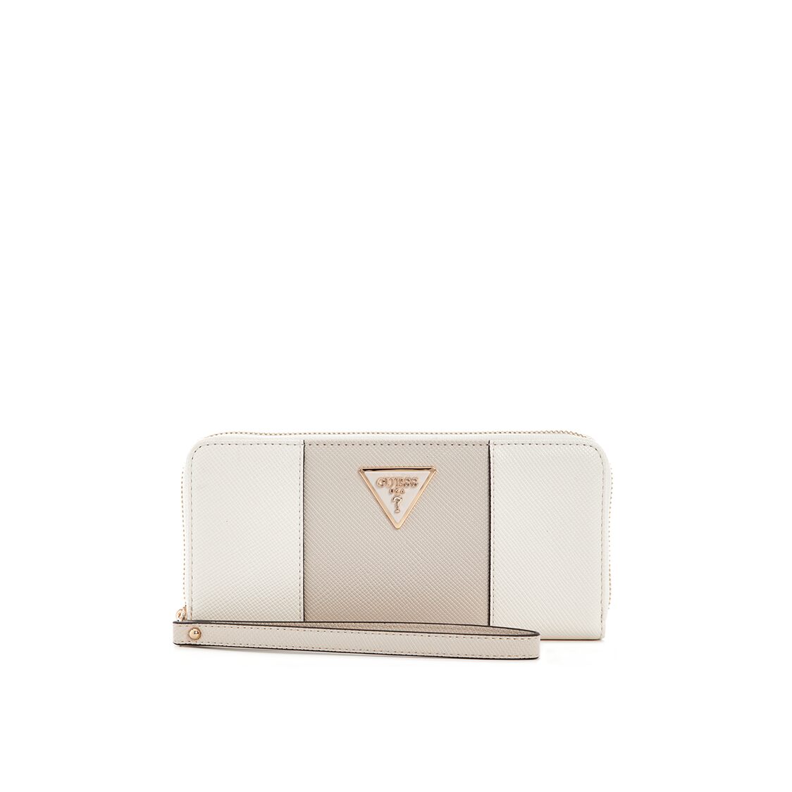 LAUREL II SLG LARGE ZIP AROUND,OFF WHITE/TAUPE