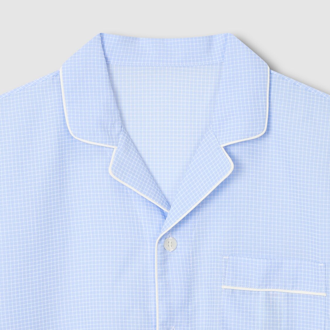 Jaju Men Cotton Check Pajama Set Light Blue