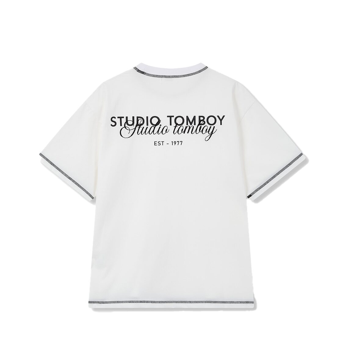 Studio Tomboy Back Logo Embroidered Silket T-Shirt Off White