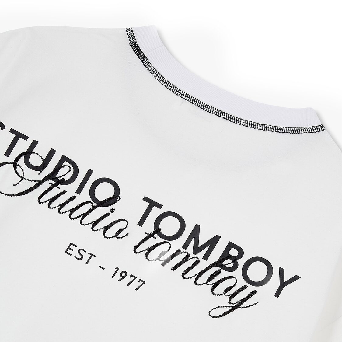 Studio Tomboy Back Logo Embroidered Silket T-Shirt Off White