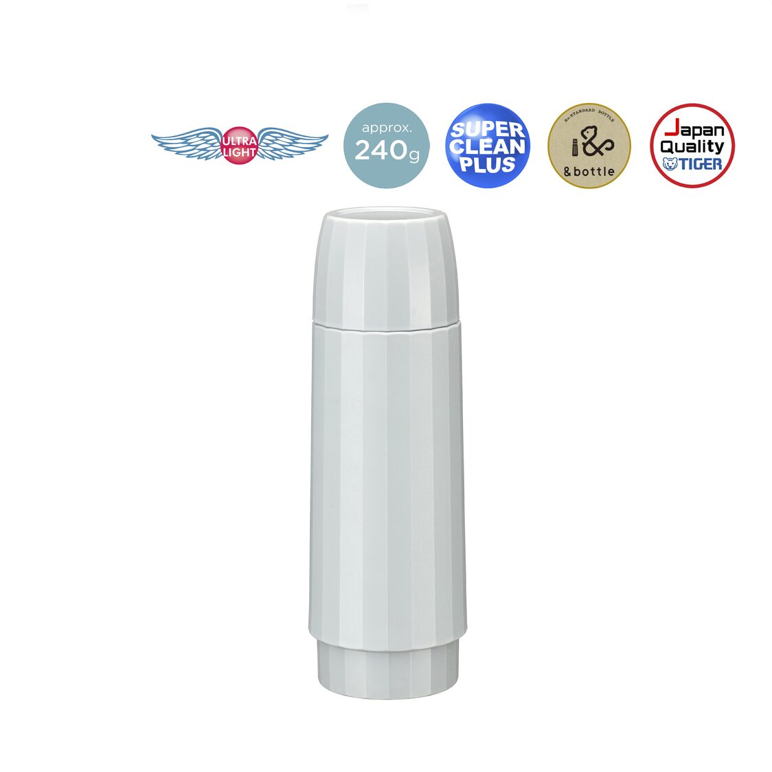 TIGER Double Stainless Steel Bottle 300ml - Grayish White (MSK-A030 WG)