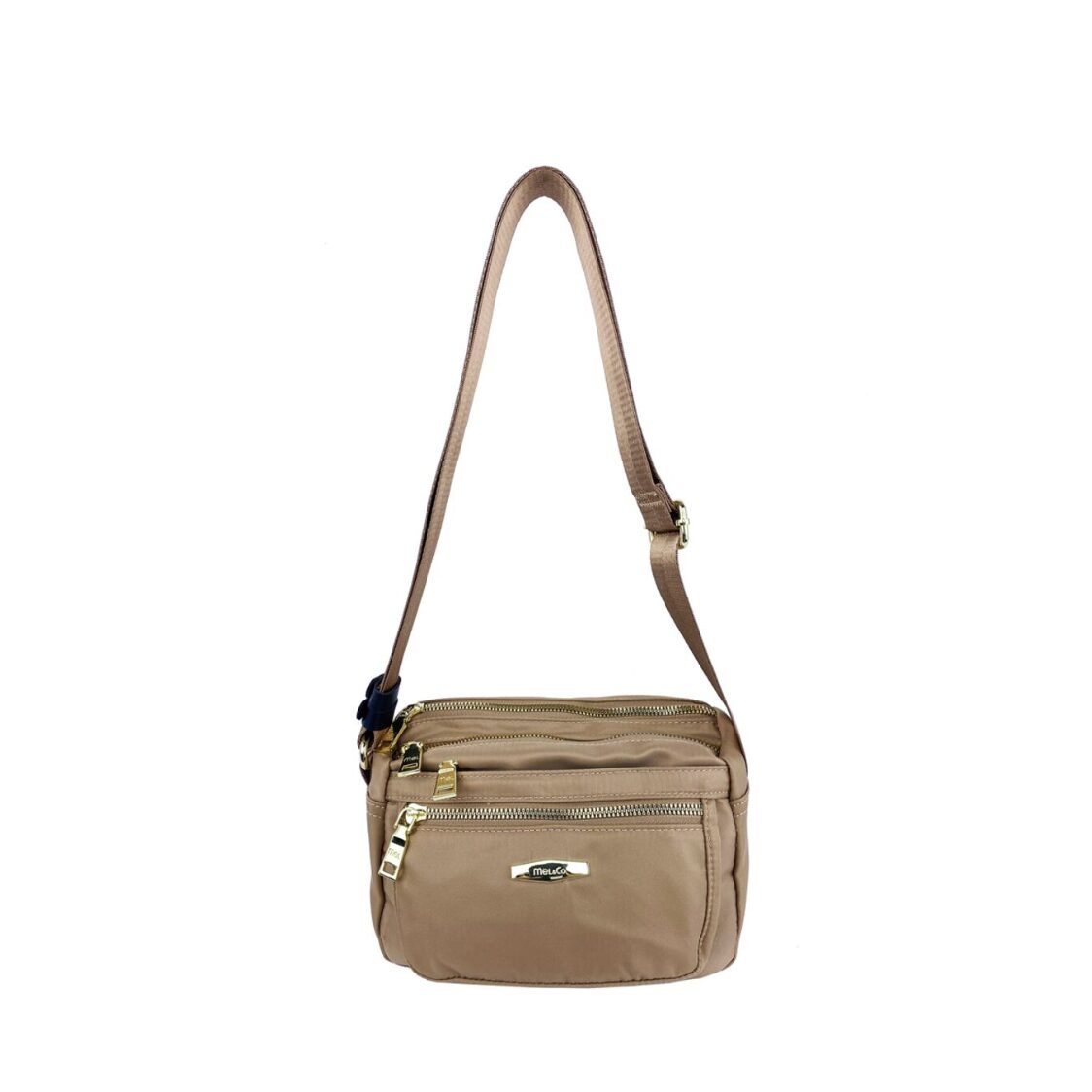 Mel&Co Nylon Double-Zip Sling Bag