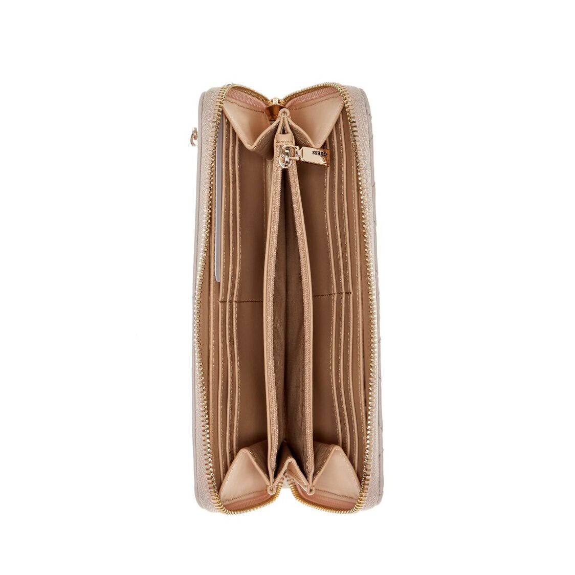 Guess Silia Slg Large Zip Around - Biscotti Logo