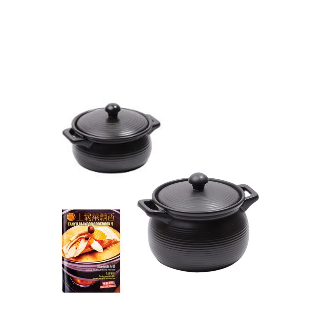 Tanyu Claypot 3.4L with Tanyu Claypot 1.5L + FREE Cooking Book