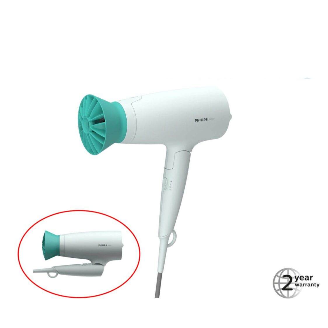 Philips 3000 Series Thermal 1600W Protect Hair Dryer (BHD316/03)