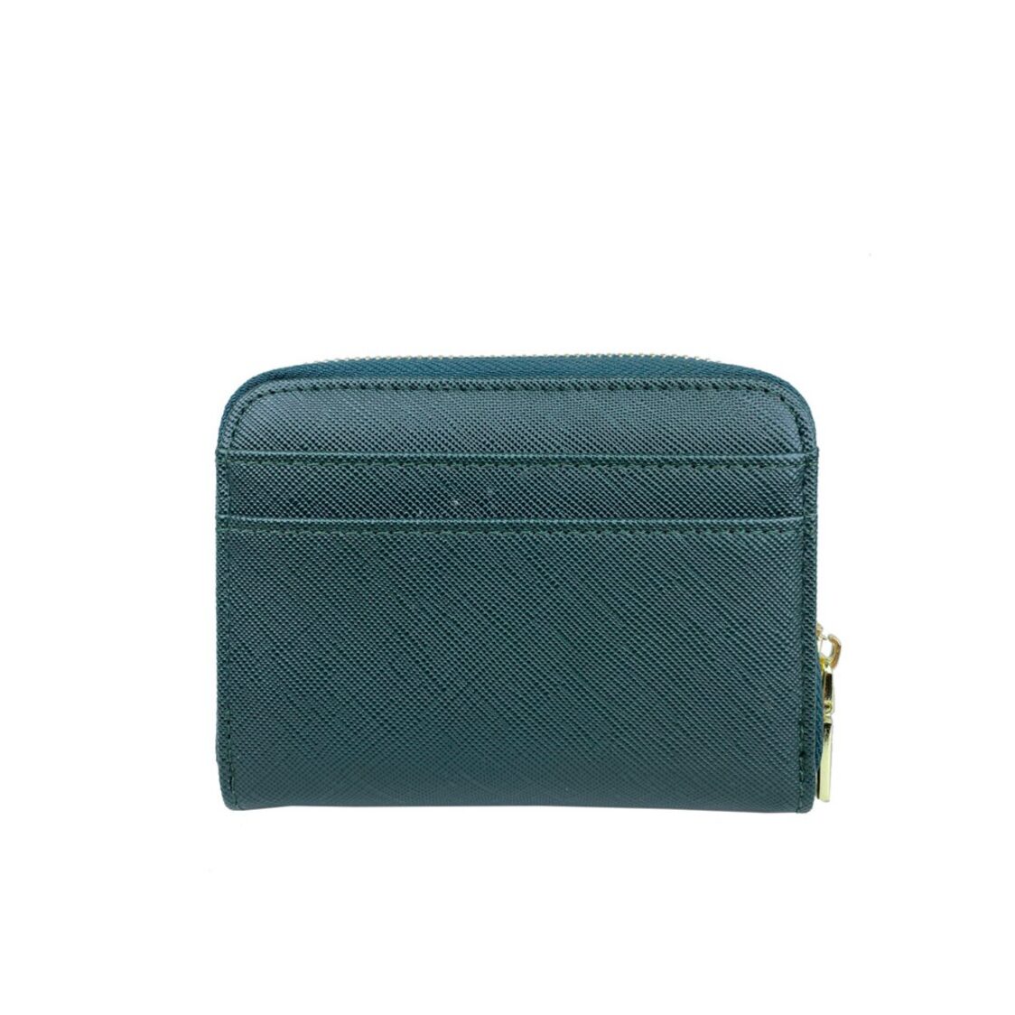 Mel&Co Saffiano-Effect Zip-Around Card Holder
