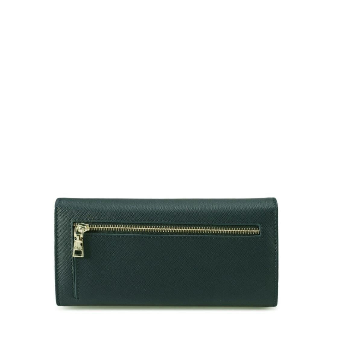Mel&Co Saffiano-Effect Half Flap Long Wallet