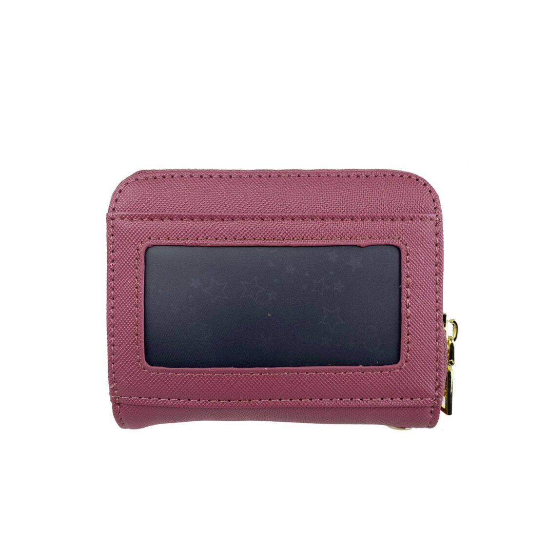 Mel&Co Saffiano Leatherette Zip-Around Card Holder With Lanyard