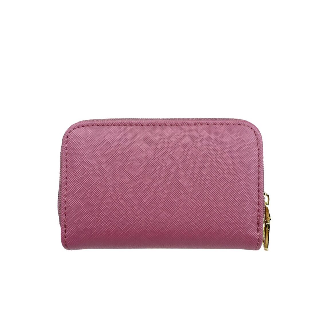 Mel&Co Saffiano Leatherette Double Zipper Pouch with Key Clips