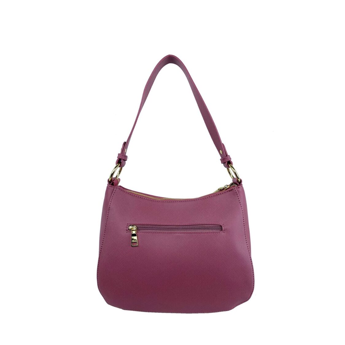 Mel&Co Saffiano-Effect Curve Top Single handle Shoulder Bag