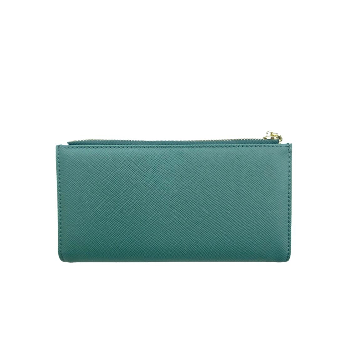 Mel&Co Saffiano Leatherette Bi-Fold Snap Long Wallet