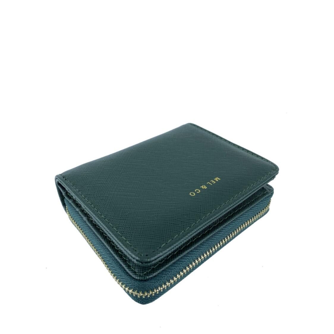 Mel&Co Saffiano-Effect Bifold Zip Coin Card Wallet