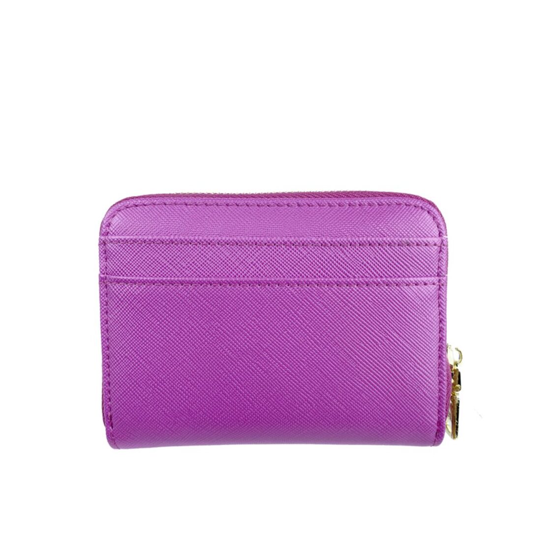 Mel&Co Saffiano-Effect Zip-Around Card Holder