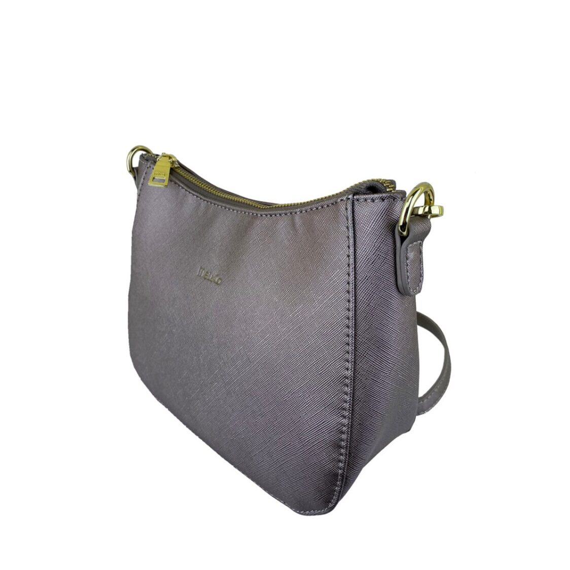 Mel&Co Saffiano-Effect Curve Top Sling Bag
