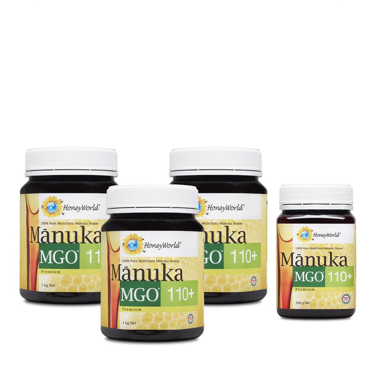 Honeyworld Manuka Honey MGO 110+ 1KG (3 Bottles) - FREE Manuka MGO 110+ 500g worth $91