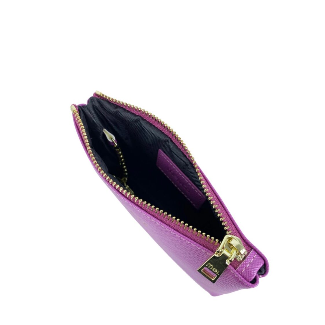 Mel&Co Saffiano-Effect Coin Pouch with Keyring