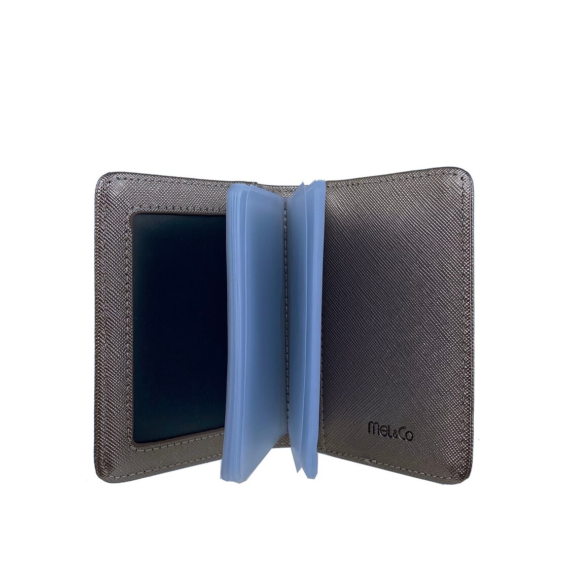 Mel&Co Saffiano Leatherette Bifold Card Holder