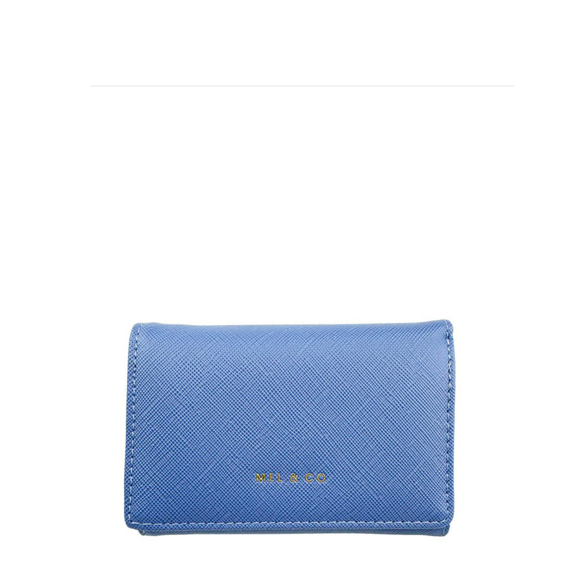 Mel&Co Saffiano-Effect Compact Tri-Fold Wallet