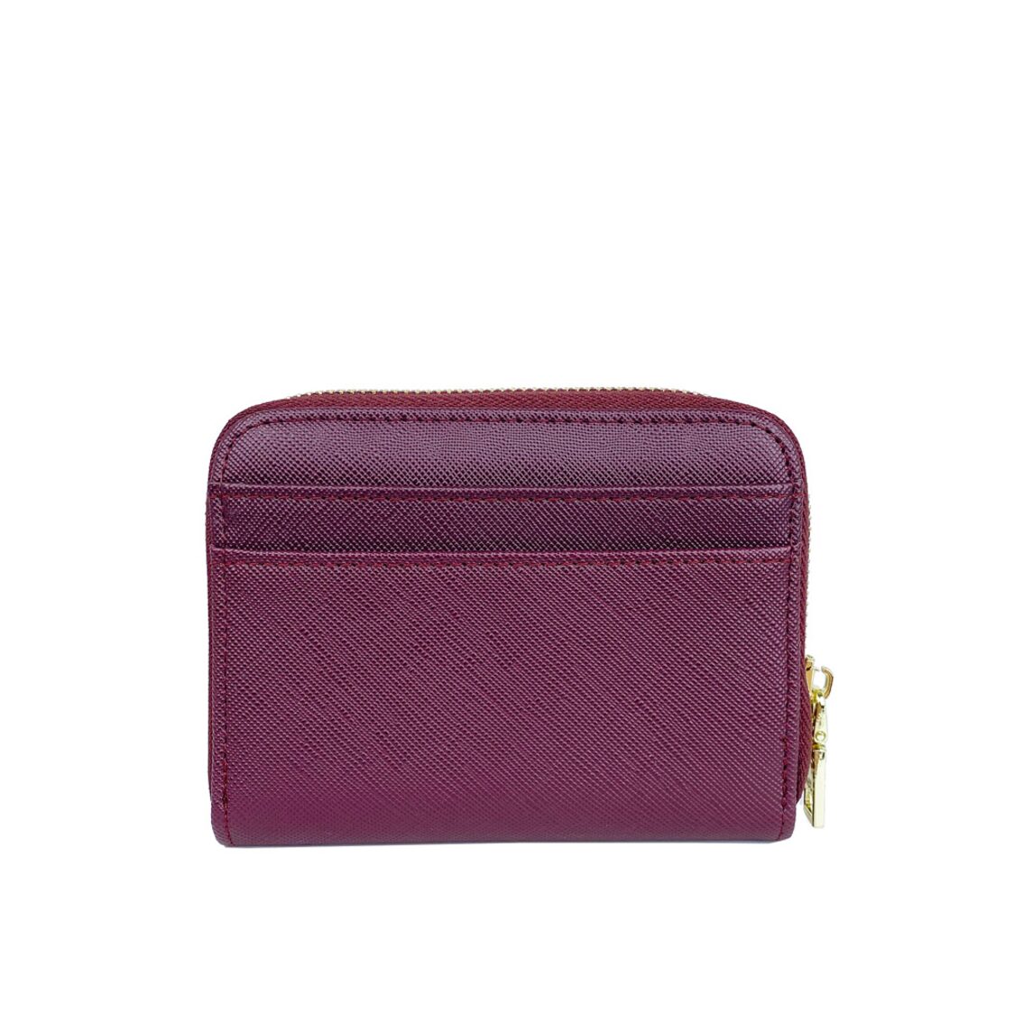 Mel&Co Saffiano-Effect Zip-Around Card Holder
