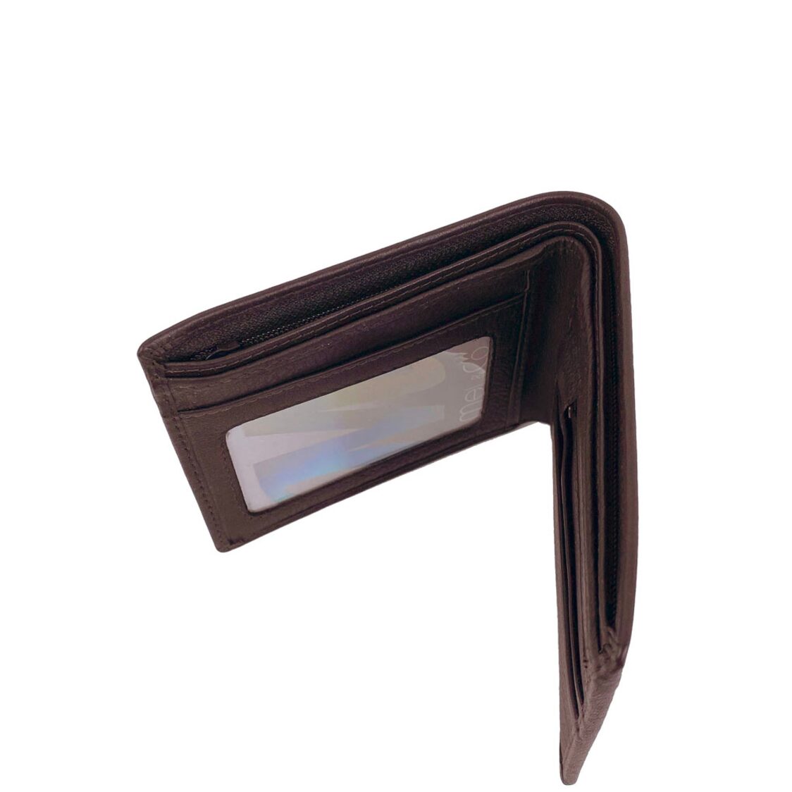 Mel&Co Genuine Leather Bi-Fold Wallet With Zip Pocket