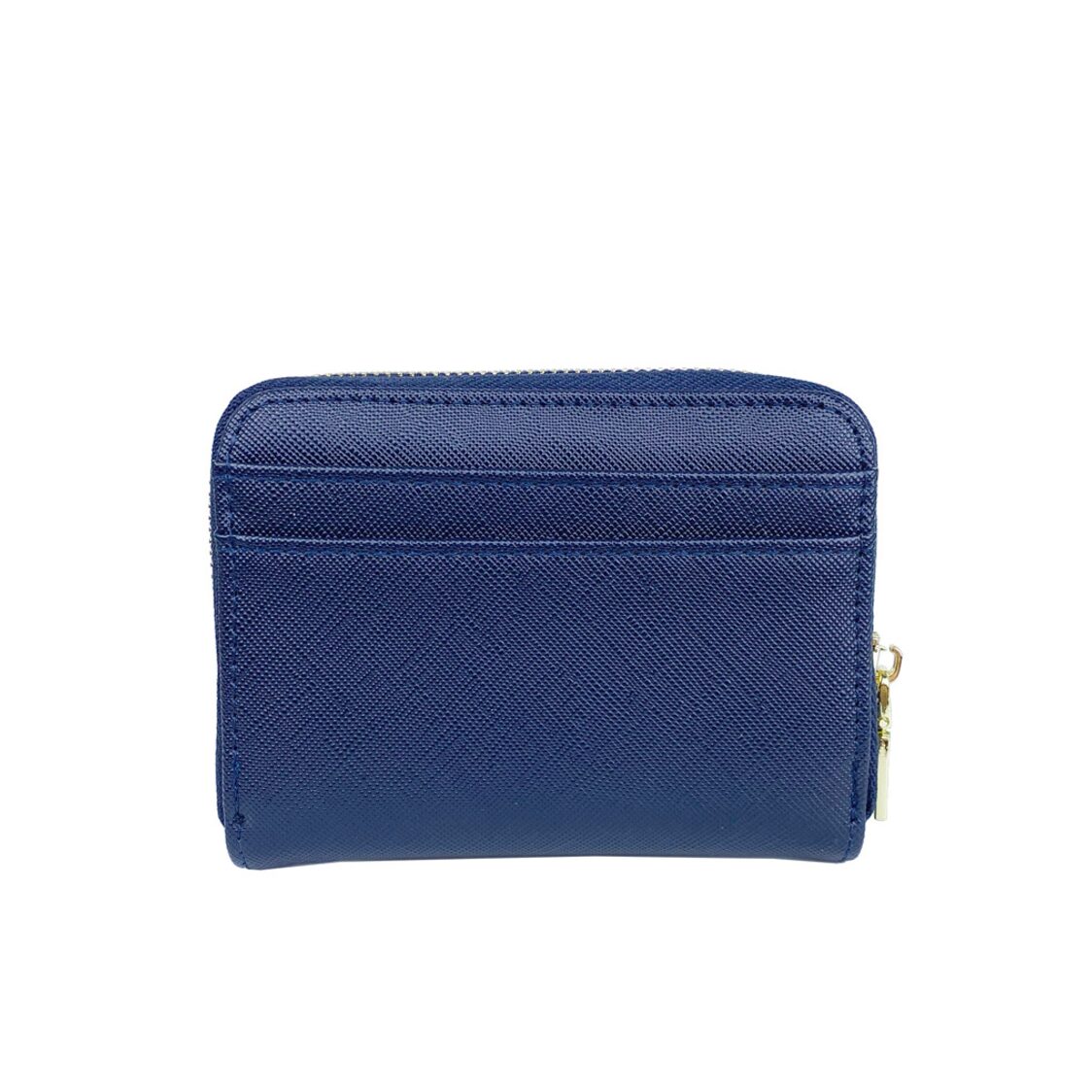 Mel&Co Saffiano-Effect Zip-Around Card Holder
