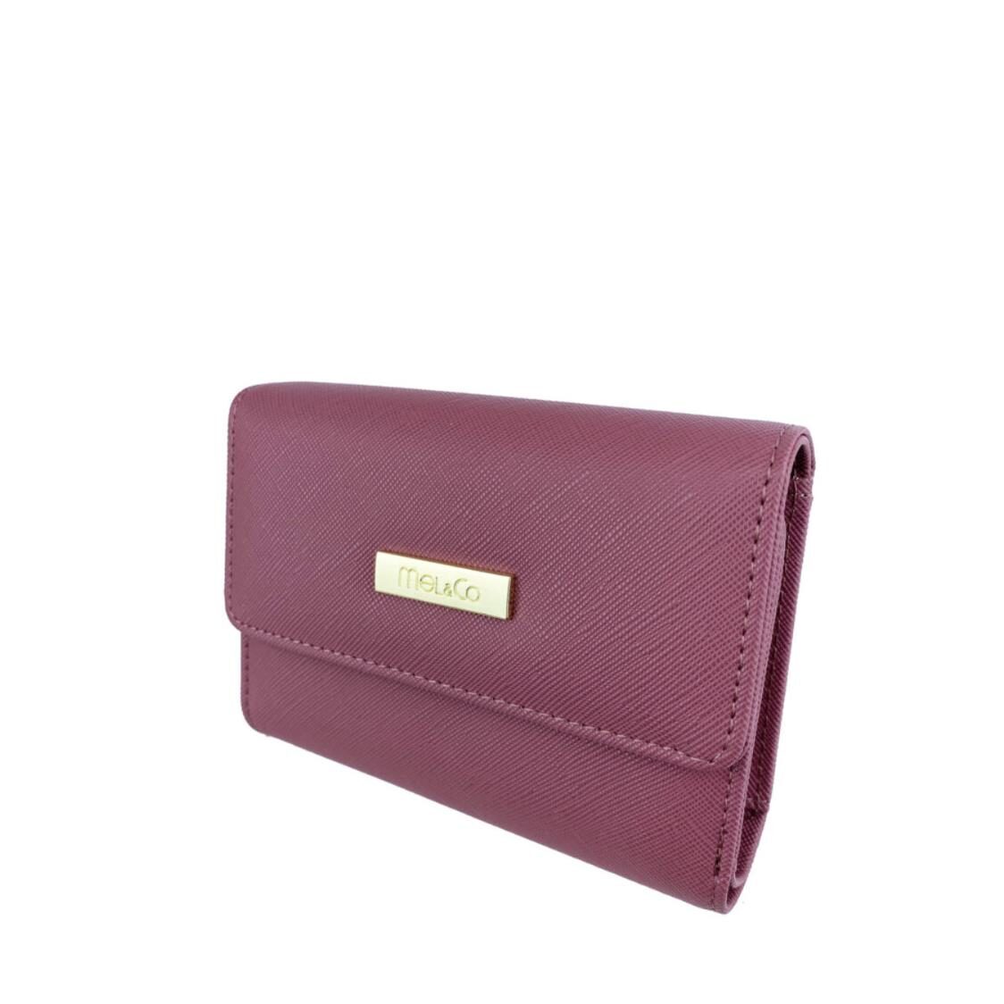 Mel&Co Saffiano Leatherette Half Flap Mid-Size Wallet