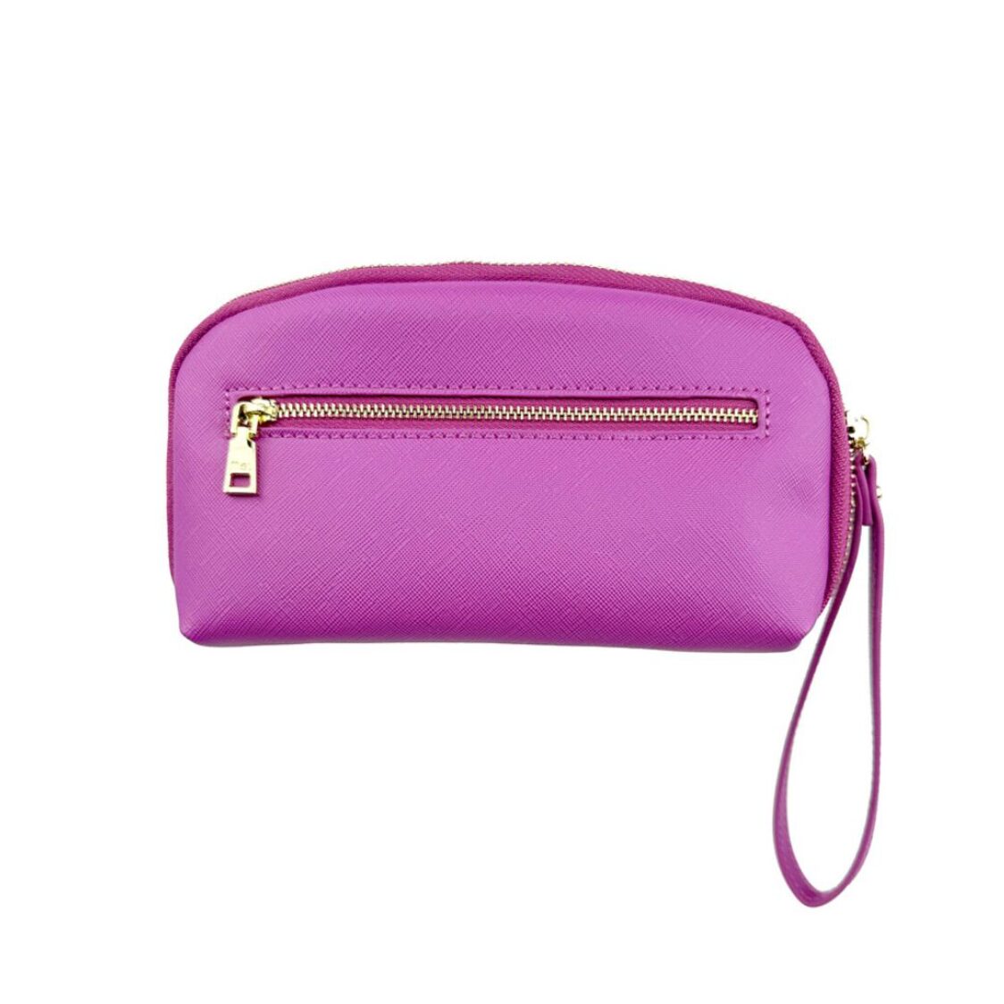 Mel&Co Saffiano-Effect Loop Handle Zip-Around Wristlet Pouch