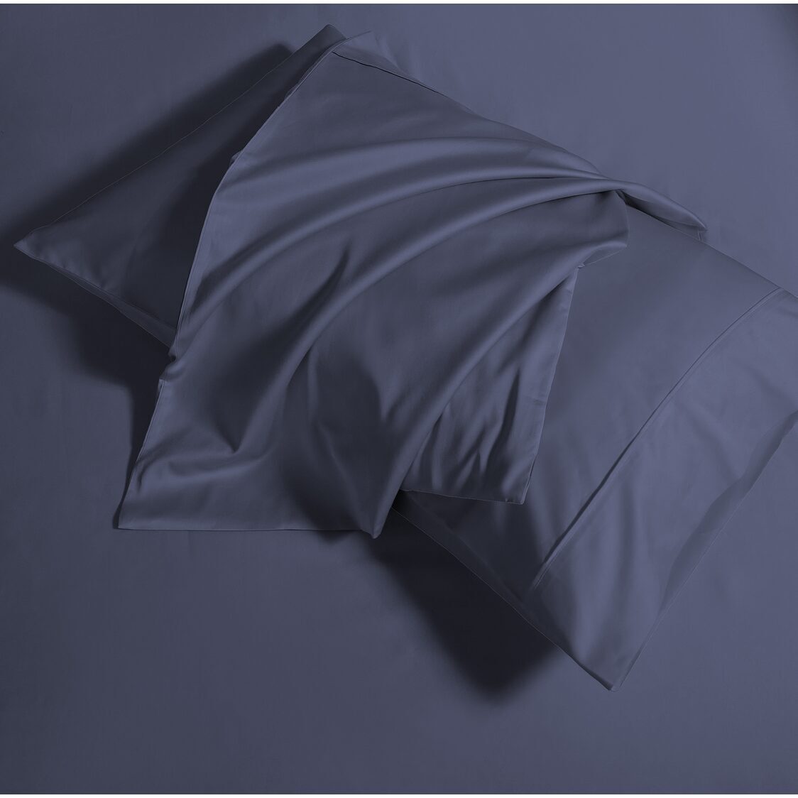 Kinu Gold Fitted Sheet Dark Blue