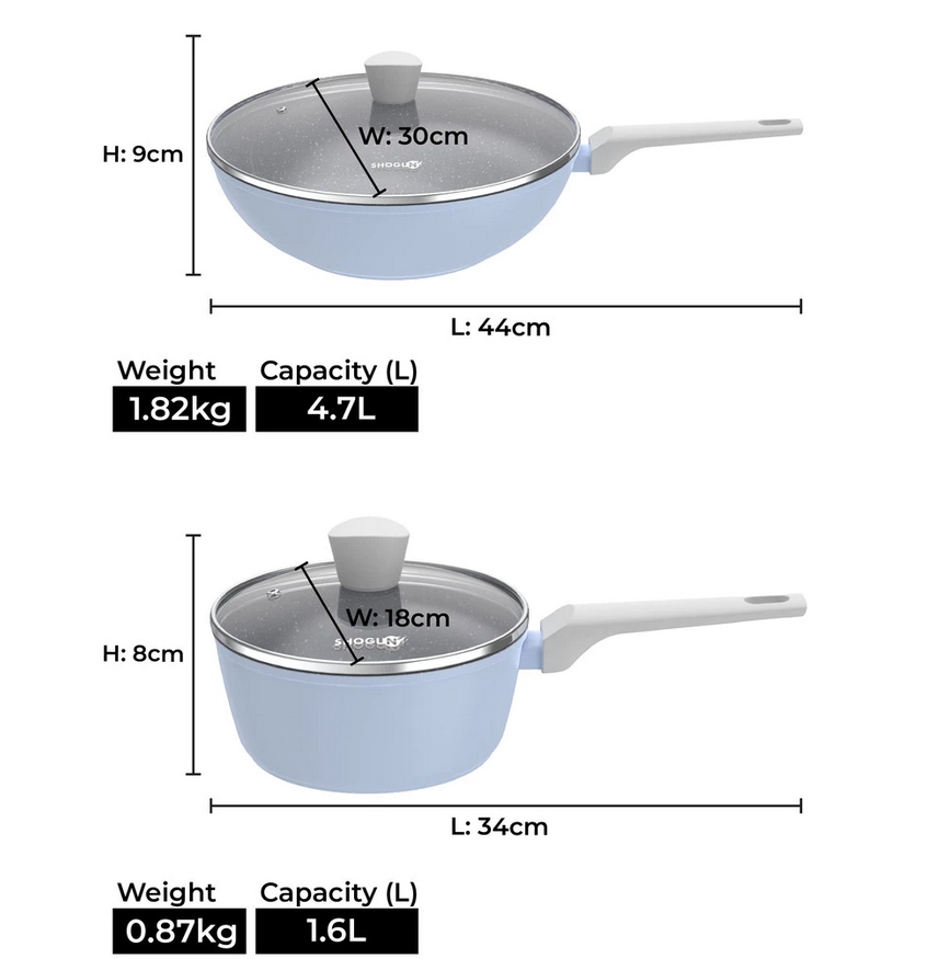 La Gourmet Shogun Smart 4pcs Ceramic Cooking Set- Blue LGSNST429896