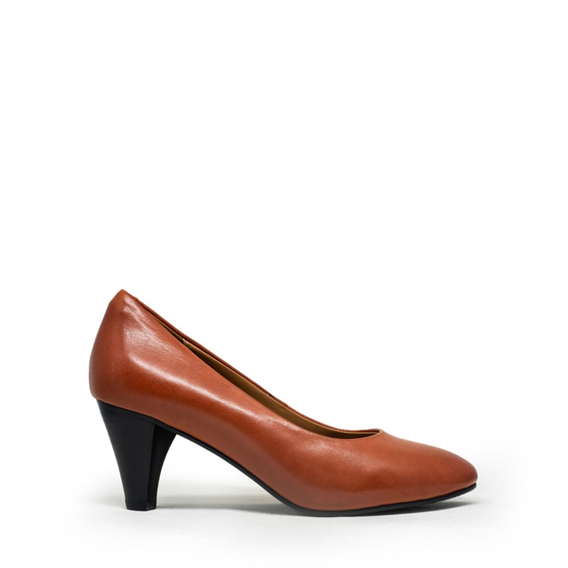 Caratti 3091 Classic Leather Heels (Mid) - Chestnut - Metro Singapore Departmental Store - Celebrating 69 Years in SG
