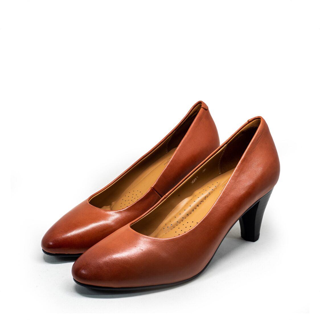 Caratti 3091 Classic Leather Heels (Mid) - Chestnut - Metro Singapore Departmental Store - Celebrating 69 Years in SG