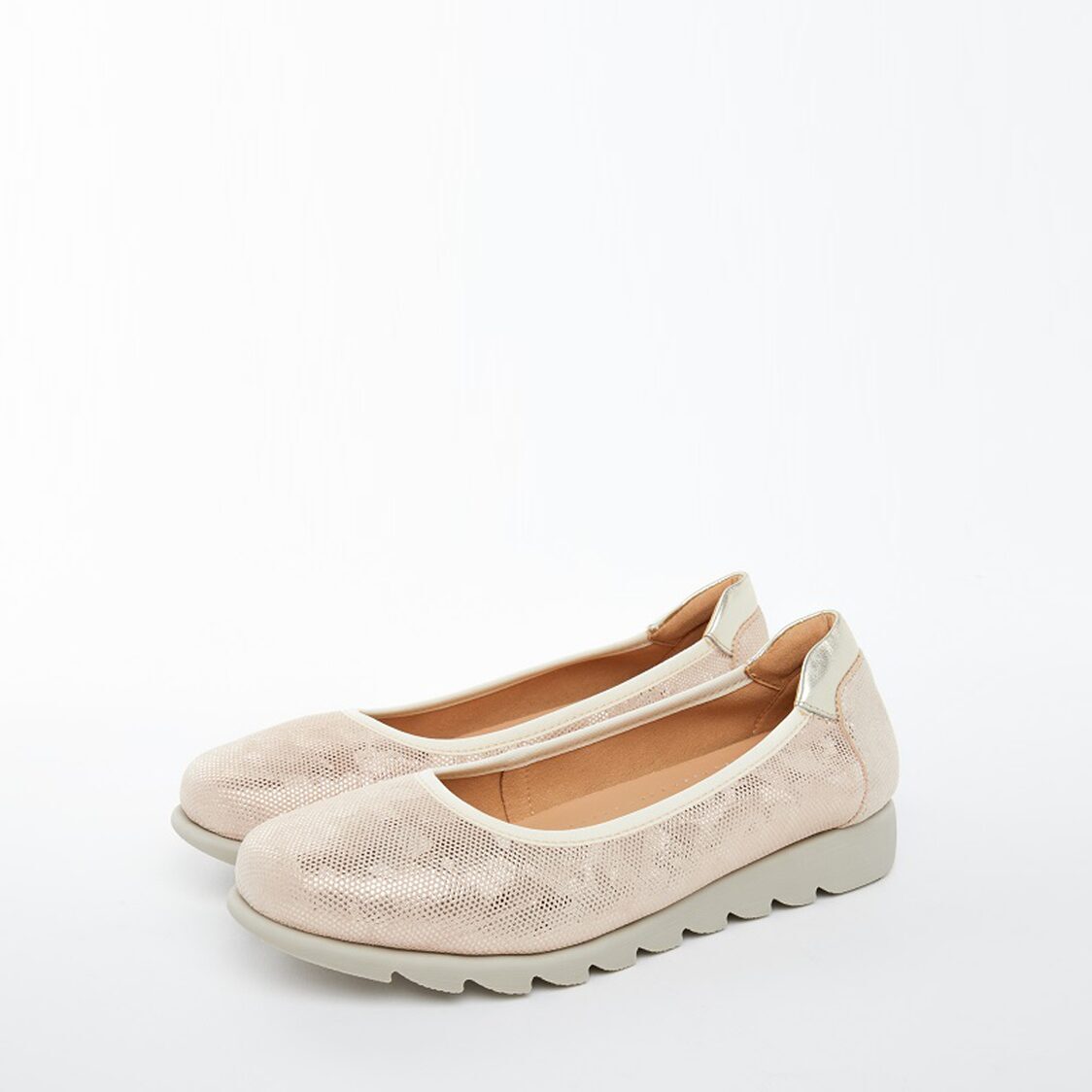 Barani 8938-220 Leather Pumps/Ballet Flats Gold (Textured Leather)